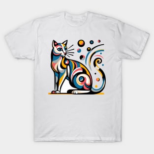 Pop art cat illustration. cubism cat illustration T-Shirt